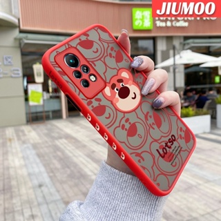 เคสซิลิโคนนิ่ม แบบใส ขอบสี่เหลี่ยม ลายหมีสตรอเบอร์รี่ กันกระแทก สําหรับ Infinix Note 11 Pro Note 11S Note 12 G96 Note 12 Pro 5G