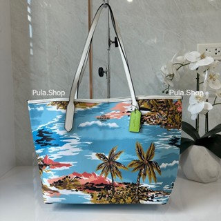 กระเป๋าสะพายทรงโท้ท CITY TOTE WITH HAWAIIAN PRINT (CJ599) 005/007