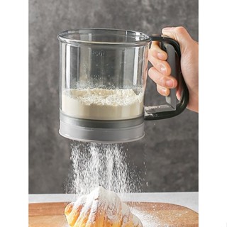 Home Scale Handheld Cooking Semi Automatic Powdered Sugar Sieve Tools Transparent Green Flour Sifter