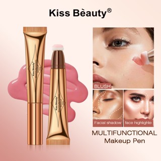 Kiss Beauty บลัชออนปัดแก้ม เนื้อลิขวิด ประกายมุก ไฮกลอส สว่างธรรมชาติ อเนกประสงค์ สําหรับแต่งหน้า