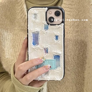 เคสโทรศัพท์มือถือ ผ้ายีน กันกระแทก สีตัดกัน แฟชั่นฤดูร้อน สําหรับ Apple Iphone 14promax 13 12 11 14pro 13pro 14