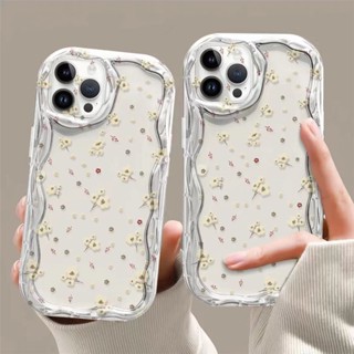 เคสโทรศัพท์มือถือ Tpu นิ่ม แบบใส ขอบโค้ง เต็มจอ ลายดอกไม้ หยัก แวววาว สําหรับ iPhone 12 13 14 11 Pro Max 12 13 Mini 7 8 6 6s Plus X Xr Xs Max se 2020