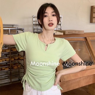 Moon  เสื้อครอป เสื้อแฟชั่นผู้หญิง y2k สีพื้น สําหรับผู้หญิง ใส่ไปคลับ ปาร์ตี้ 2023 NEW23062614  สบาย Trendy fashion สไตล์เกาหลี A29J1MZ 36Z230909