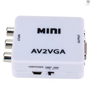 Ctoy กล่องแปลงวิดีโอ AV2VGA AV RCA CVBS เป็น VGA ขนาดเล็ก พร้อมเสียง 3.5 มม. เป็น PC HDTV