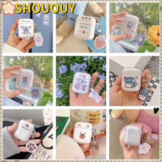 SHOUOUY เคสหูฟัง TPU แบบนิ่ม สวมใส่สบาย สําหรับ Airpods 1 2