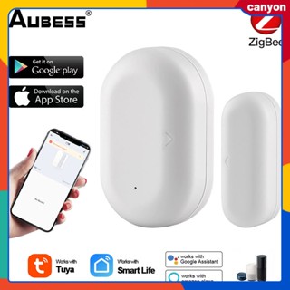 Tuya Zigbee Smart Window Door Gate Sensor Detector Smart Life/tuya App Real Time Remote Monitoring Smart Home Security Alarm System แคนยอน