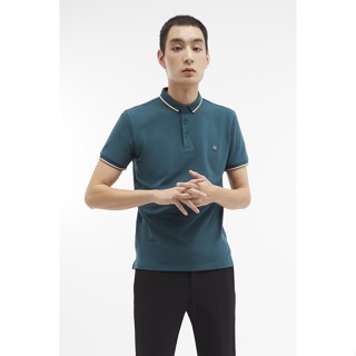 LTD เสื้อโปโลแต่งขอบคอปก ผู้ชาย สีเขียว | Contrast Tipping Polo | 3401