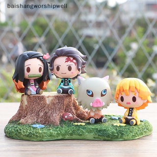 Bath โมเดลตุ๊กตาฟิกเกอร์ Demon Slayer Sitg Q Version ของเล่นสําหรับเด็ก 4 ชิ้น ต่อชุด