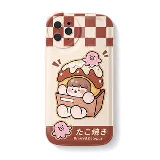 Bella _ เคสป้องกันโทรศัพท์มือถือ TPU แบบนิ่ม ลายการ์ตูนปลาหมึก สําหรับ Apple iphone XR XS 11 12 13 14 pro max i12 mini S PLUS