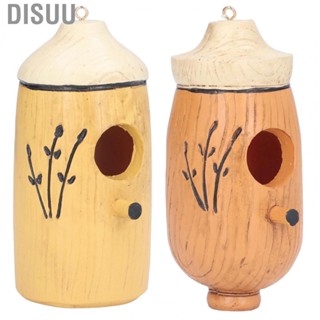 Disuu Birdhouse  Wide Application Hummingbird Nest Decorative Composite Resin Charming with Metal Ring for Gardens