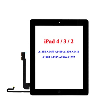 อะไหล่หน้าจอสัมผัสดิจิทัล พร้อมปุ่มกด สําหรับ iPad 4 3 2 A1458 A1459 A1460 A1430 A1416 A1403 A1395 A1396 A1397