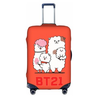 Bts BT21 RJ ผ้าคลุมกระเป๋าเดินทาง ป้องกันรอยขีดข่วน ล้างทําความสะอาดได้ สําหรับกระเป๋าเดินทาง 18-32 นิ้ว