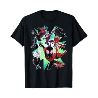 เสื้อยืด พิมพ์ลายกราฟิก Marvel Spider-Man Spiderverse Action Group สําหรับผู้ชาย