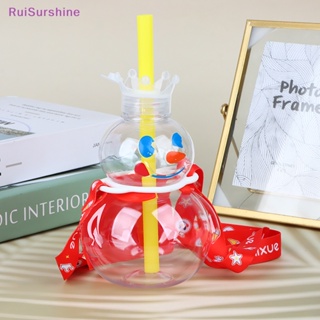 Ruisurshine ใหม่ แก้วน้ํา 700 มล. ลายสโนว์แมน พร้อมหลอดดูด และเชือก สําหรับเด็ก