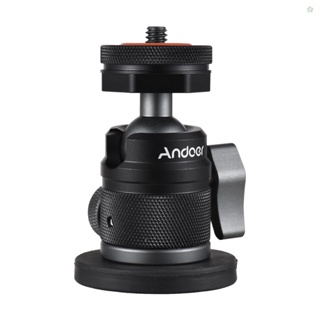 (adspth)Andoer อะแดปเตอร์หัวบอล สกรู 1/4 นิ้ว และที่เสียบแฟลช 360°อลูมิเนียมอัลลอยด์ หมุนได้ พร้อมฐานแม่เหล็ก ขนาดเล็ก รับน้ําหนักได้ 200 กรัม สําหรับเล่นกีฬา Ca