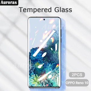 OPPO Reno10 เวอร์ชั่นภาษาไทย ฟิล์มกระจกนิรภัยกันรอยหน้าจอ ขอบโค้ง แบบเต็มจอ สําหรับ OPPO Reno 10 Pro Plus 5G Reno 10 Pro Plus+ 2 ชิ้น