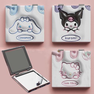 Sanrio กระจกแต่งหน้า ลาย Hello Kitty Mymelody Kuromi ขนาดเล็ก แบบพกพา พับได้ ของขวัญ สําหรับหอพักนักเรียน