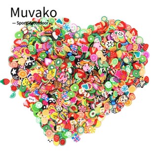 MUVAKO สไลม์ผลไม้โพลิเมอร์ 3D DIY อุปกรณ์เสริม สําหรับตกแต่งเล็บ 4000 ชิ้น 4000 ชิ้น