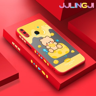 สําหรับ Huawei Y9 2019 เคสการ์ตูนชีสหมี บาง ฝ้า ใส ขอบสี่เหลี่ยม กันกระแทก รูปแบบ ซิลิโคน ป้องกัน เคสนิ่ม