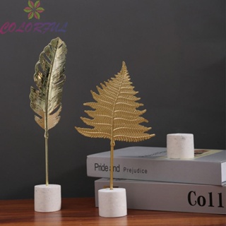 【COLORFUL】Leaf Sculpture 1Pcs As Shown Delicate Elegant Gold Resin Video Creator