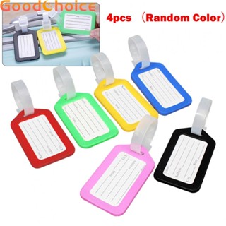 【Good】4 Luggage Bag Tag Plastic Suitcase Baggage Office Name Address ID Label  Hang Ta【Ready Stock】