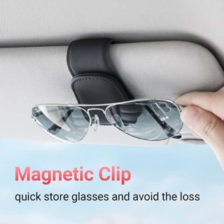 Car Sun Visor Glasses Sunglasses Multifunctional Holder / Card Ticket Clip PU Leather Frame Auto Supplies