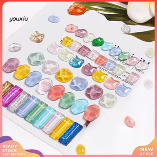 SWATCH Youxiu แผ่นบอร์ดโชว์สีทาเล็บเจล แบบใส ทรงไม่สม่ําเสมอ 48 ชิ้น