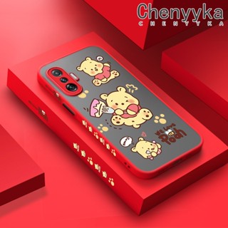 เคสซิลิโคนใส ขอบสี่เหลี่ยม ลายการ์ตูนหมีพูห์ กันกระแทก สําหรับ Xiaomi MI Poco F3 GT Redmi K40 Gaming Poco F4 GT K50