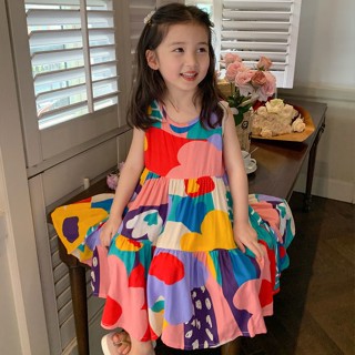 [Do Re Mi] ชุดเดรสน่ารักกราฟฟิตีแฟชั่นใหม่สำหรับเด็กผู้หญิง