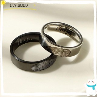 LILY เครื่องประดับแหวนแต่งงาน โรแมนติก รูปหัวใจ ลายนิ้วมือ 1 คู่