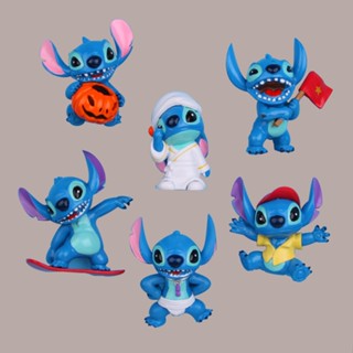 แม่เหล็กติดตู้เย็น ลายการ์ตูน Lilo and Stitch น่ารัก ของขวัญวันเกิด สําหรับตกแต่งบ้าน 6 ชิ้น  ลายการ์ตูนน่ารัก แม่เหล็กจิ๋ว