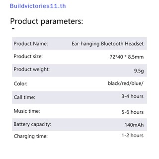 Buildvictories11 หูฟังบลูทูธไร้สาย HIFI พร้อมไมโครโฟน กันน้ํา สําหรับเล่นกีฬา