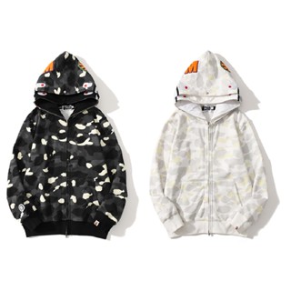 เสื้อกันหนาว Bape Shark Glow Spot Camo Double Hat