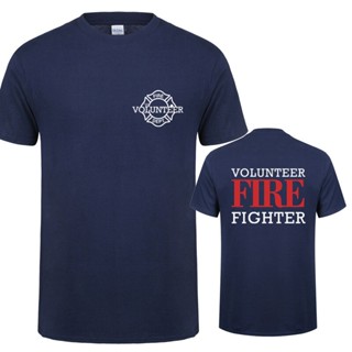 เสื้อยืด พิมพ์ลาย Firefighter Volunteer Fire Rescue Cool สําหรับผู้ชาย Qr018