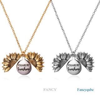 Fancy You Are My Sunshine เปิดล็อกเก็ต ดอกทานตะวัน จี้สร้อยคอโซ่ เครื่องประดับ ของขวัญ