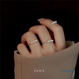 Fancy แหวนมุก ทรงกลม เปิดปรับได้ สร้างสรรค์ หรูหรา ของขวัญปีใหม่ สําหรับผู้หญิง