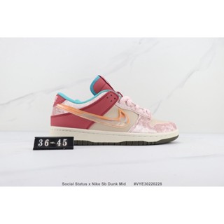 Social Status x 2022Nike SB Dunk รองเท้าข้อสั้น สําหรับผู้ชาย ผู้หญิง