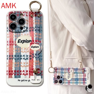 Amk เคสโทรศัพท์มือถือ แบบใส ลดขอบ พร้อมสายคล้องมือ สําหรับ Samsung A14 A24 A04S A03S A03 A02S A02 A10 M10 A10S A11 A12 A13 A20 A30 A20S A21S A22 A23 A53 A73 5G GNCWD