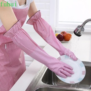 FUHUI ถุงมือแขนยาว แบบหนา ให้ความอบอุ่น ของใช้ในครัวเรือน สําหรับล้างจาน