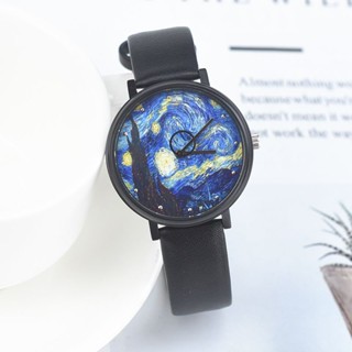 (($Most Popular $) Kezi Van Goghs Starry Sky นาฬิกาข้อมือ กันน้ํา สไตล์ฮาราจูกุ สําหรับนักเรียน