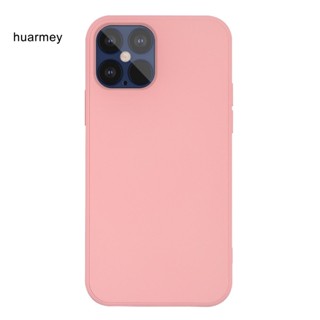 Huarmey เคสโทรศัพท์มือถือ TPU กันกระแทก สีพื้น สําหรับ iPhone12 PRO MAX