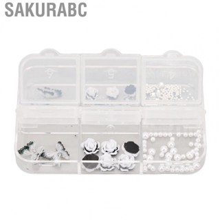 Sakurabc Black White Nail Charms  Butterfly Shape Decor Charming Vintage Set Manicure for Shop