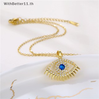 Better Evil Eye Charm จี้สร้อยคอ ชุบทอง 18K ประดับเพทาย