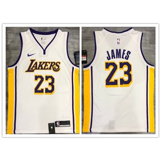 ฮอตและหลากหลาย nba Los Angeles Lakers No. เสื้อกีฬาบาสเก็ตบอล ทีม James V สีขาว 23 319673