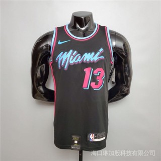 เสื้อกีฬาแขนสั้น ลายทีม Adebado # 13 Miami Hot V Black NBA 964216