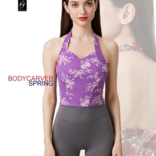 Bodycarver SPRING เสื้อกล้าม สปอร์ตบรา คล้องคอ สไตล์โยคะ ออกกําลังกายหน้าท้อง สําหรับผู้หญิง