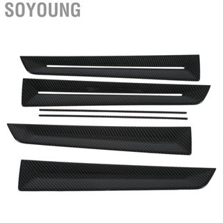 Soyoung Interior Door Panel Trim ABS Plastic Decal Back Adhesive  Fading Protection Glossy Stripe /Set for Car