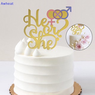 ป้ายธงอะคริลิค ลาย She Or He Birthday สําหรับตกแต่งเค้กวันเกิด