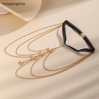 [FREG] Fashion Hollow Butterfly Leg Chain For Women Beach Body Jewelry Beach Boho Ladies Gold Color Metal Multilayer Thigh Chain FDH