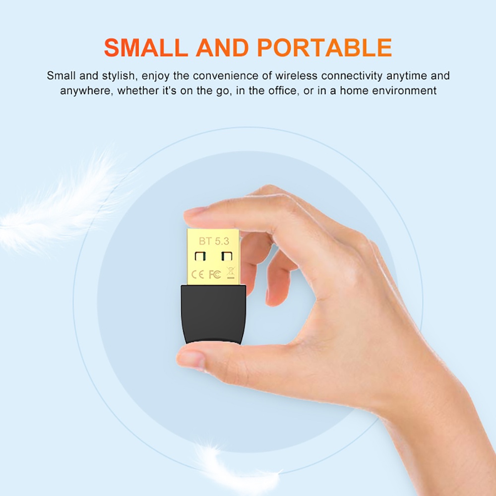 อะแดปเตอร์ USB บลูทูธ 5.3 สําหรับ PC รองรับ Windows11 10 8.1 7 Plug & Play เครื่องส่งสัญญาณบลูทูธ ตัวรับสัญญาณ BT สําหรับคีย์บอร์ด เมาส์ หูฟัง ลําโพง